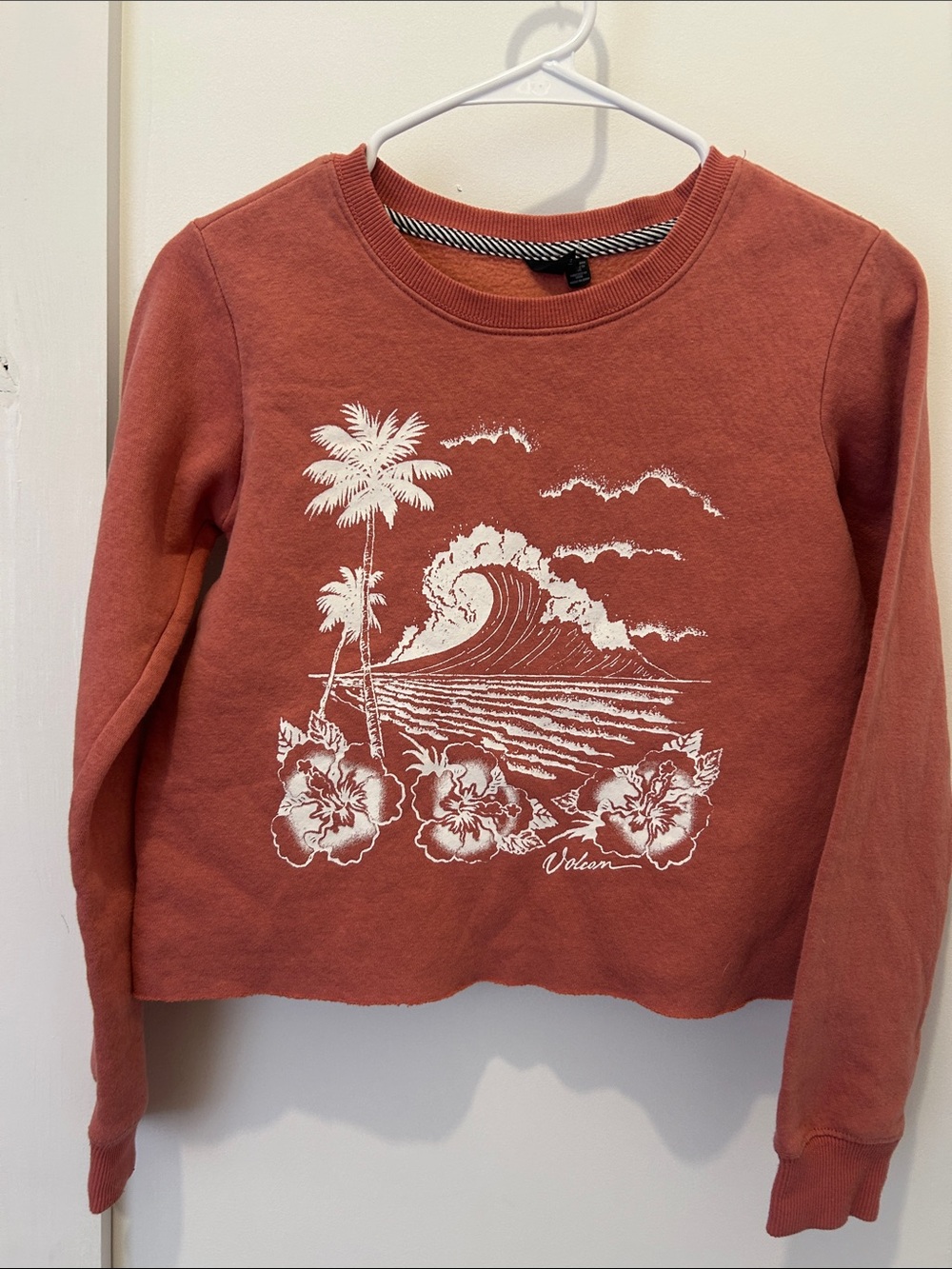 Volcom Coral-Peach Crewneck Sweatshirt